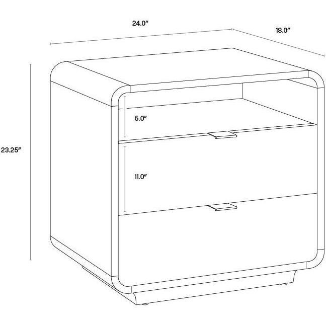 Kayden 24 X 23.25 inch Oyster Shagreen Night Stand