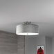 Everly 3 Light 14.25 inch Satin Chrome with Grey Semi-Flush Mount Ceiling Light