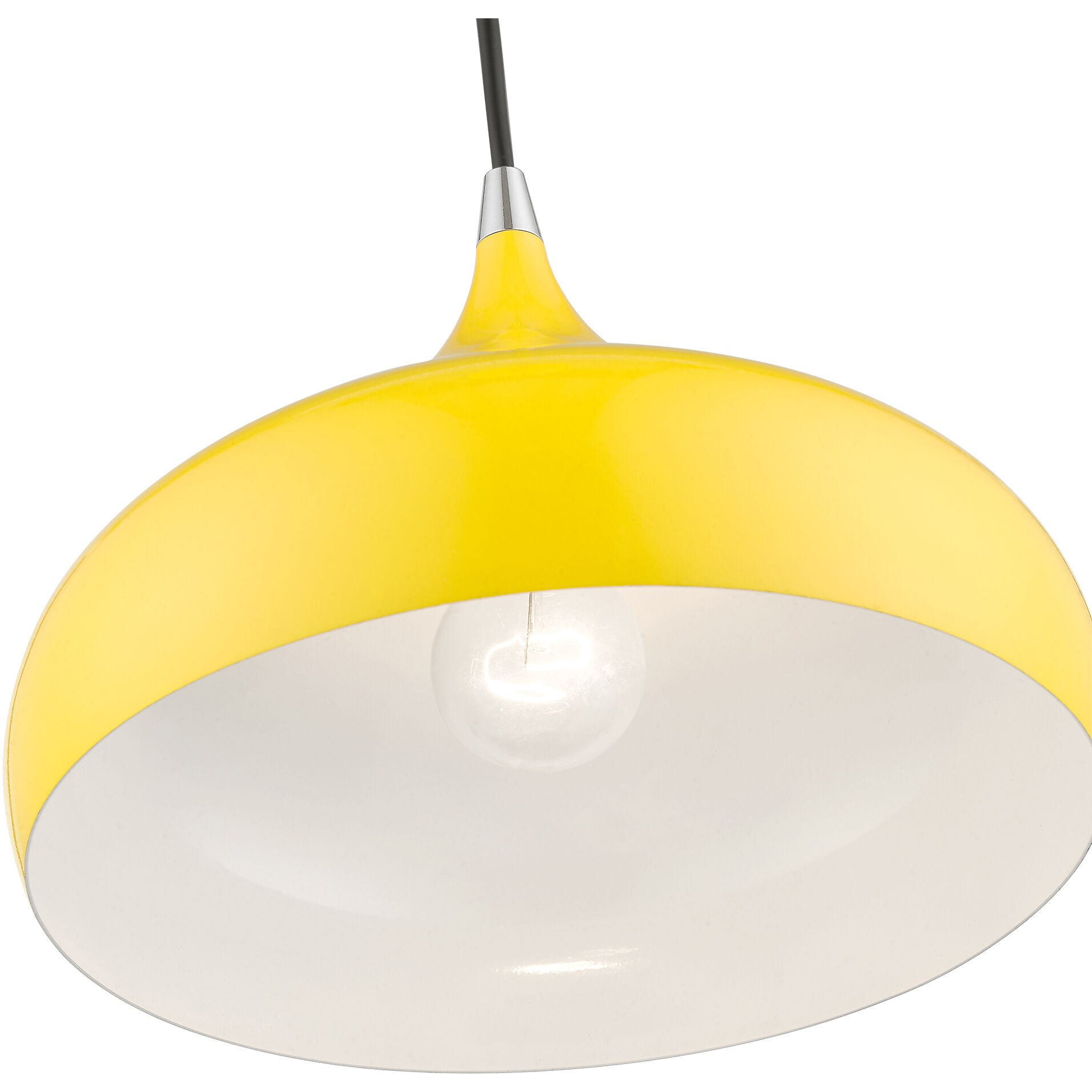 Amador 1 Light 11.75 inch Shiny Yellow with Polished Chrome Accents Pendant Ceiling Light