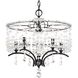 Bella Rose 5 Light Ferro Black Chandelier Ceiling Light, Adjustable Height