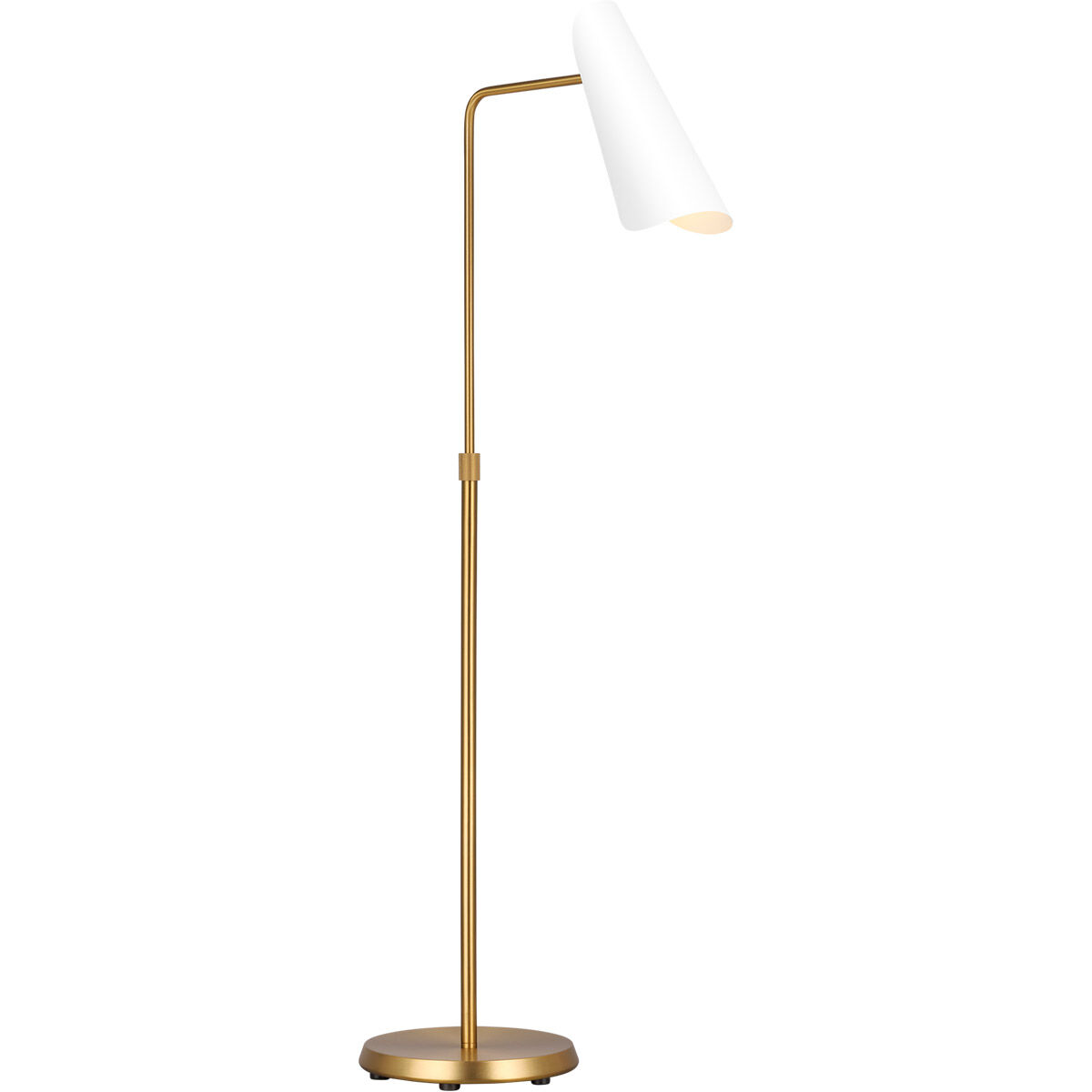 AERIN Tresa 47 inch 9 watt Matte White and Burnished Brass Task Floor Lamp Portable Light in Burnished Brass / Matte White