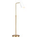 AERIN Tresa 47 inch 9 watt Matte White and Burnished Brass Task Floor Lamp Portable Light in Burnished Brass / Matte White