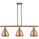 Ballston Dome 3 Light 36 inch Antique Copper Island Light Ceiling Light