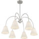 Modern 6 Light 30 inch Brushed Nickel Chandelier Ceiling Light