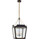 Julie Neill Caddo 4 Light 19 inch Matte Black with Gild Lantern Pendant Ceiling Light in Matte Black and Gild, Medium