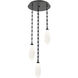 Fiori LED 16.5 inch Matte Black Multi-Pendant Ceiling Light in Rectangular Chain