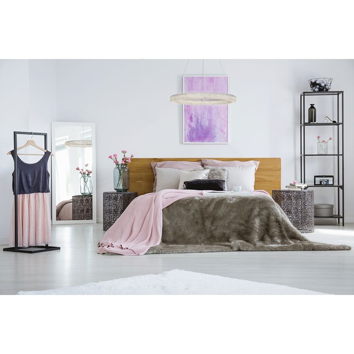 Sassi LED 3 inch Chrome Chandelier Ceiling Light, Large