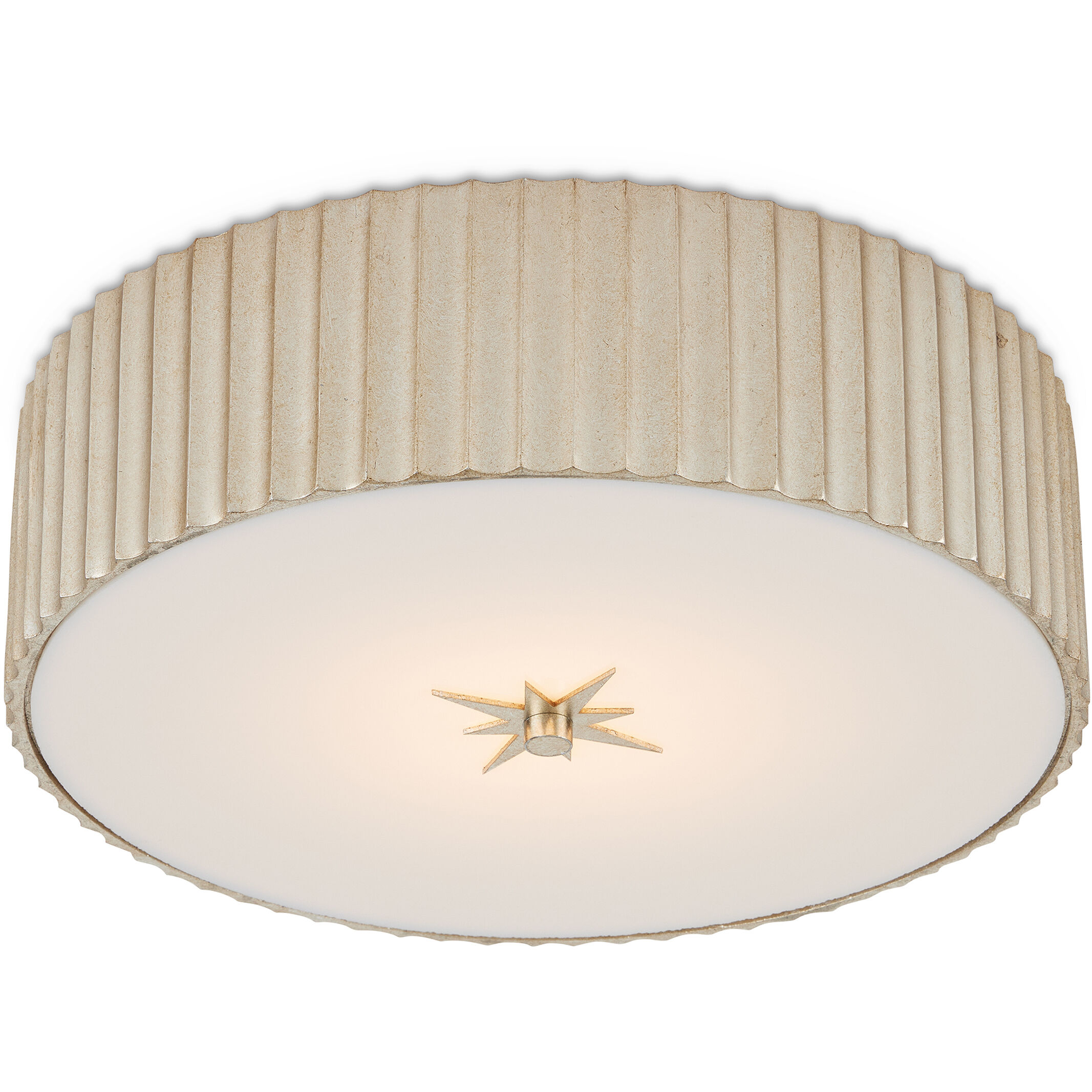 Caravel 1 Light 14 inch Silver Leaf Flush Mount Ceiling Light