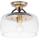 Goblet 1 Light 11 inch Bronze and Antique Brass Semi-Flush Mount Ceiling Light