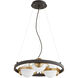 Nimbus 3 Light 18 inch Noir with Aged Brass Chandelier Ceiling Light