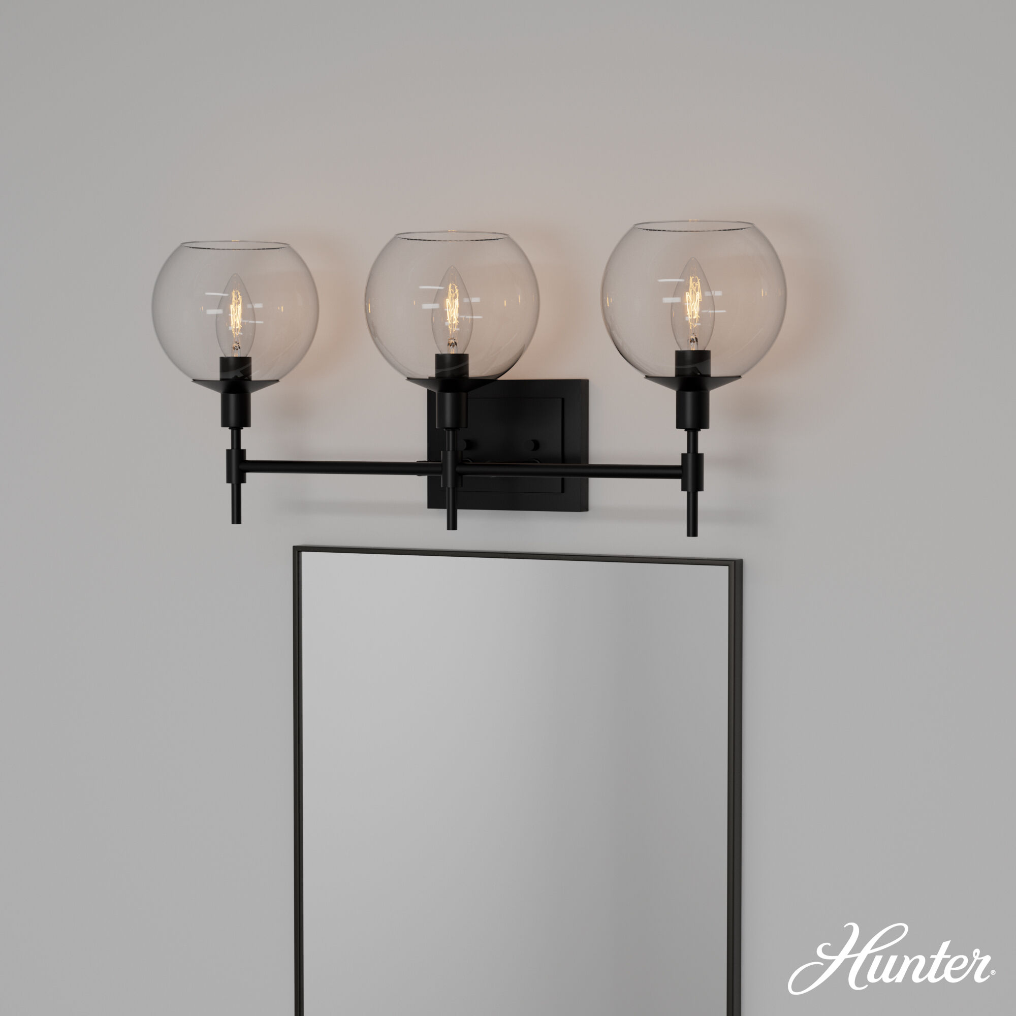 Xidane 3 Light 24 inch Matte Black Vanity Light Wall Light