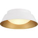 Donoven 2 Light 15 inch White and Gold Flush Ceiling Light