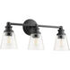 Dunbar 3 Light 23 inch Noir Vanity Light Wall Light