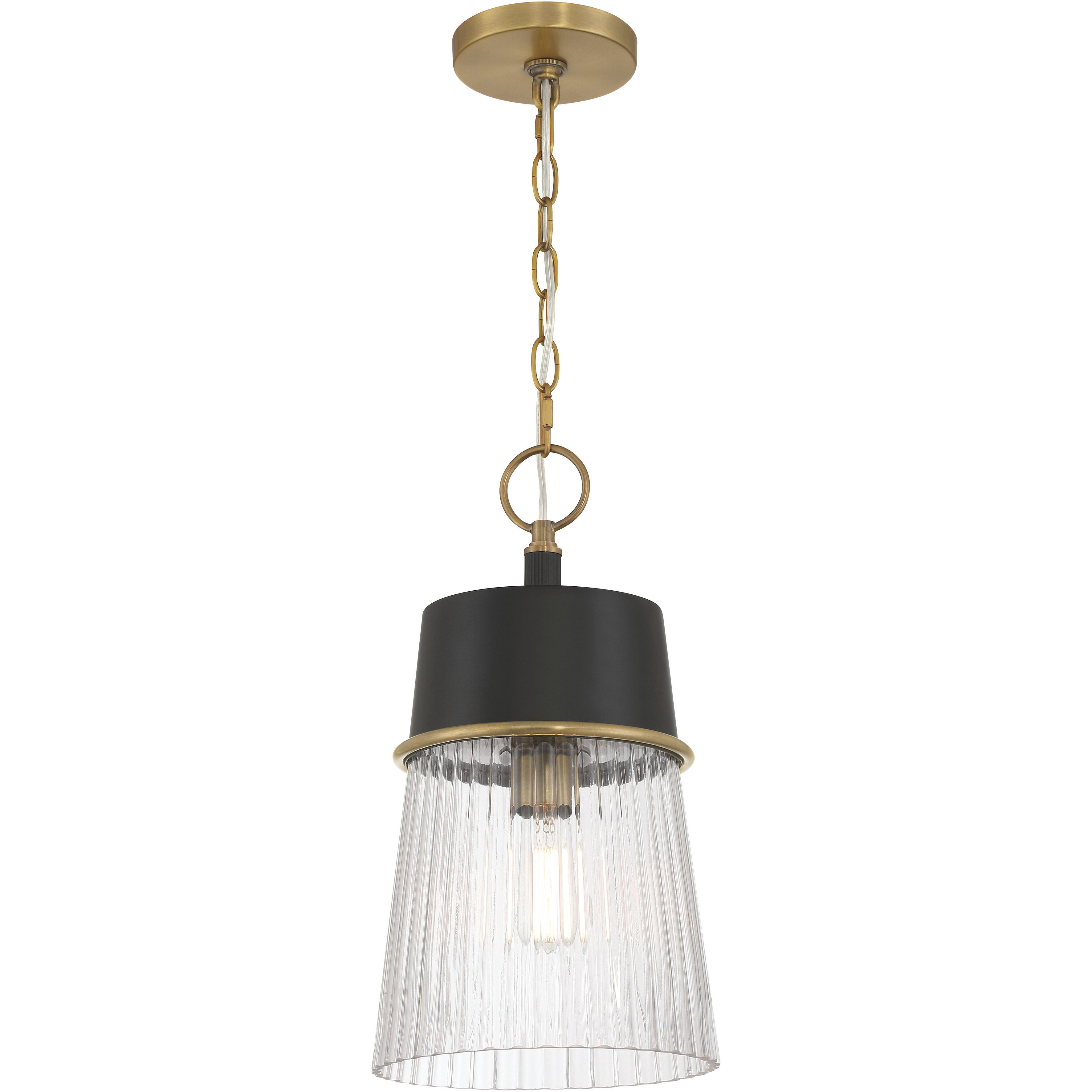 Stamford 1 Light 9 inch Legacy Brass and Dark Matte Black Pendant Ceiling Light