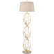Morely 63 inch 150 watt Gold Leaf with White Floor Lamp Portable Light