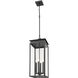 Nova 4 Light 10.5 inch Black Outdoor Chain Mount Ceiling Fixture in Clear Glass