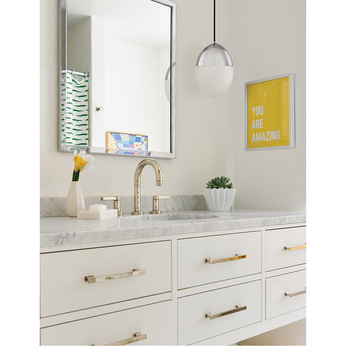 Orion 1 Light 7.5 inch Polished Nickel Pendant Ceiling Light