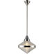 Willard 1 Light 13.5 inch Polished Nickel/Prismatic Glass Pendant Ceiling Light in Clear Prismatic Glass