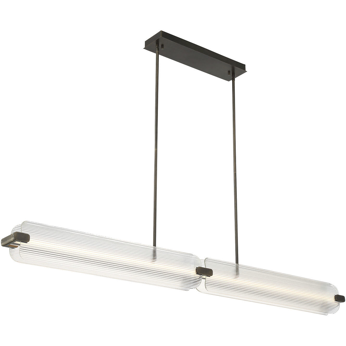 Neoness LED 67 inch Weathered Brass Linear Chandelier Ceiling Light in Clear