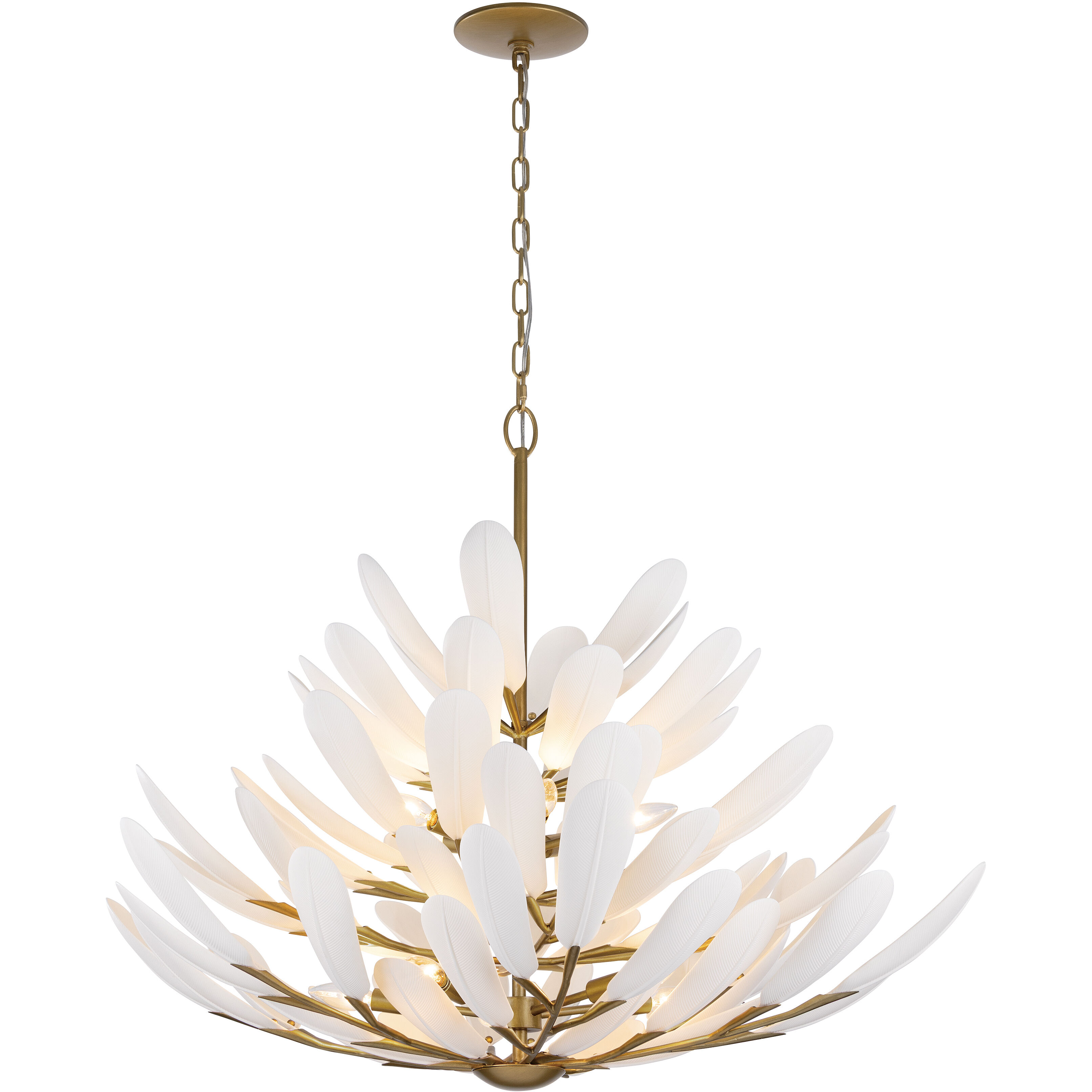 Vellinor 10 Light 42 inch Painted Legacy Brass Chandelier Ceiling Light