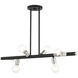 Bannister 6 Light 37 inch Black Linear Chandelier Ceiling Light