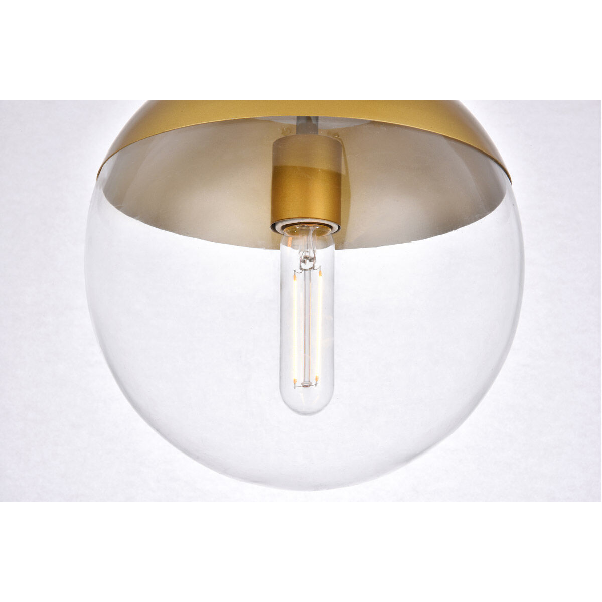 Eclipse 1 Light 10 inch Brass Flush Mount Ceiling Light