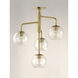 Branch 4 Light 21.5 inch Natural Aged Brass Multi-Light Pendant Ceiling Light