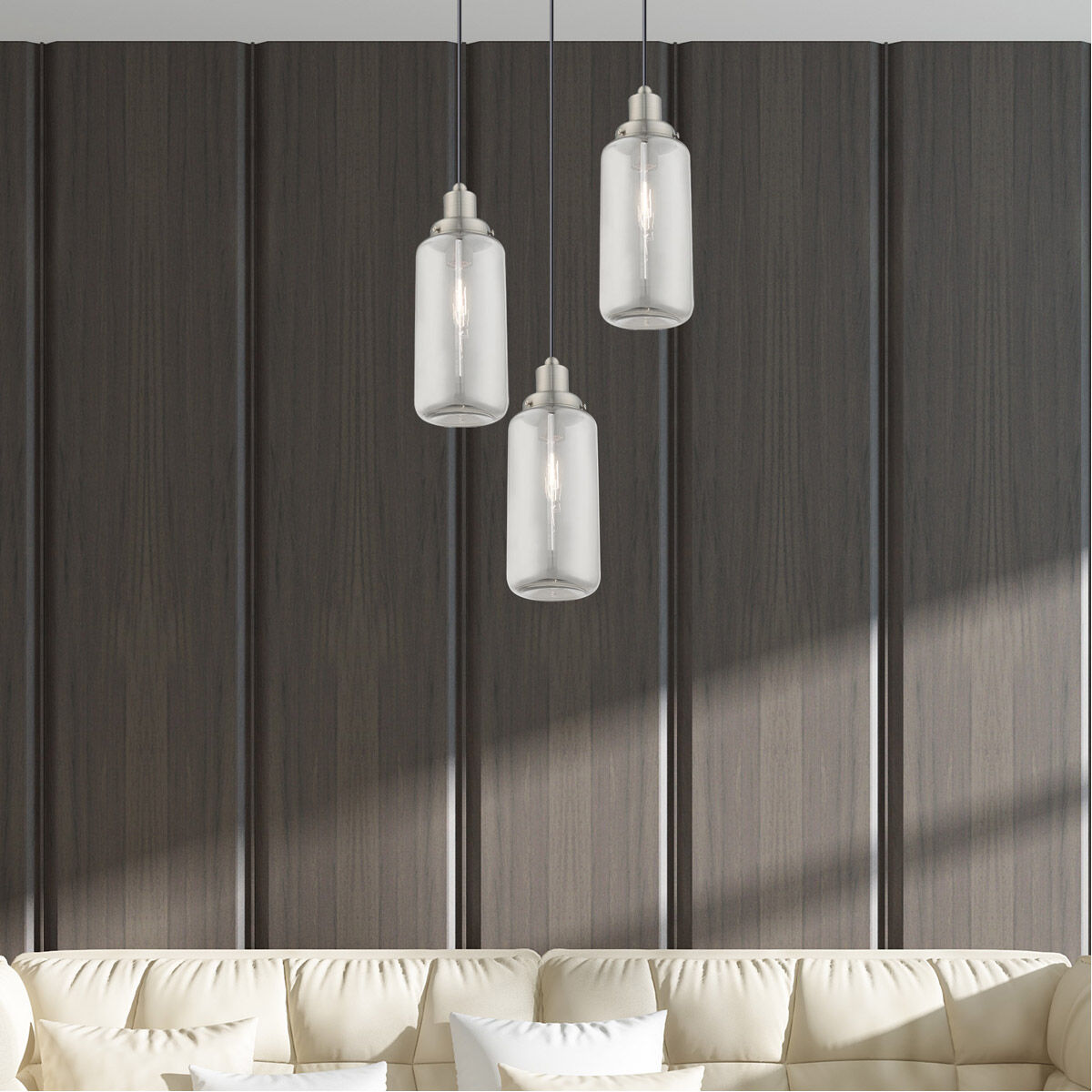 Art Glass 1 Light 5 inch Brushed Nickel Mini Pendant Ceiling Light