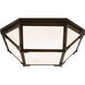 Suzanne Kasler Morris LED 15.5 inch Antique Zinc Flush Mount Ceiling Light in White Glass