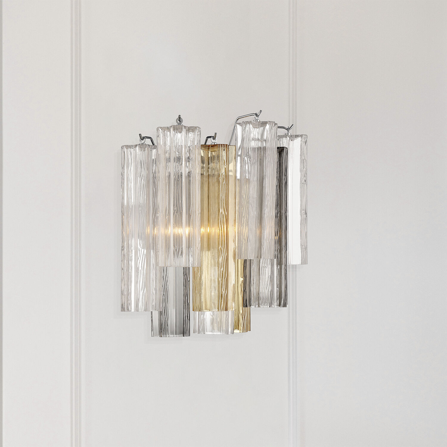 Addis Bath Wall Light in Tronchi Glass Autumn