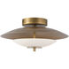 Prescott 15.63 inch Vintage Brass Flush Mount Ceiling Light