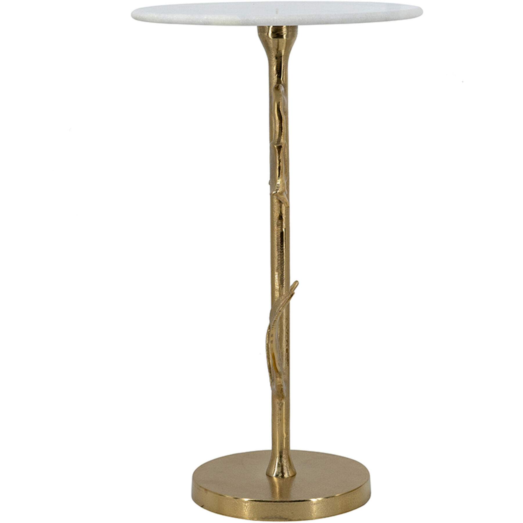 Anita 24 X 14 inch Gold and White Side Table