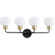 Coraline 4 Light 29.5 inch Bronze and Satin Brass Bath Vanity Wall Light in Bronze/Satin Brass