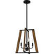 Mayline 4 Light 16 inch Matte Black Pendant Ceiling Light