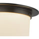 Mineral 1 Light 11.13 inch Urban Bronze and Matte Opal Glass Flush Mount Ceiling Light in Opal Glass Shade