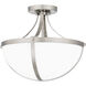 Antebellum 2 Light 14.75 inch Brushed Nickel Semi-Flush Mount Ceiling Light