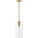 Lane LED 7 inch Lacquered Brass Pendant Ceiling Light in Clear
