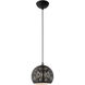 Chantily 1 Light 8 inch Black with Brushed Nickel Accents Pendant Ceiling Light