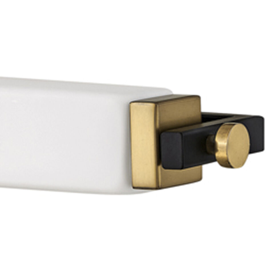 Rollins LED 24 inch Black with Heritage Brass Bath Light Wall Light in Black / Heritage Brass, Vertical