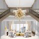 Circulo 12 Light 50 inch Satin Brass Grand Foyer Pendant Chandelier Ceiling Light