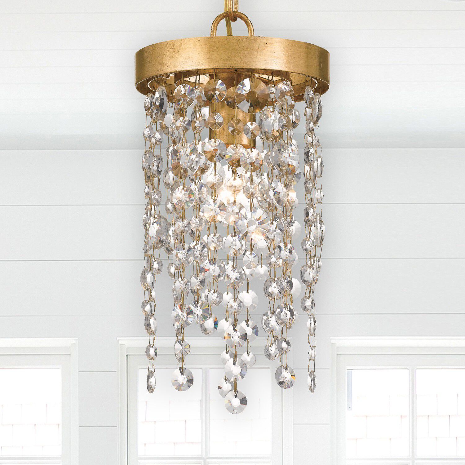 Winham 1 Light 7 inch Antique Gold Mini Pendant Ceiling Light