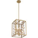 Birch 4 Light 12 inch Warm Brass Pendant Ceiling Light