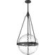 Alora Mood Harmony Pendant Ceiling Light in Matte Black, Clear Water Glass