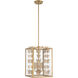 Birch 4 Light 12 inch Warm Brass Pendant Ceiling Light