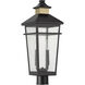 Kingsley 2 Light 22.5 inch Black with Warm Brass Accents Outdoor Post Lantern