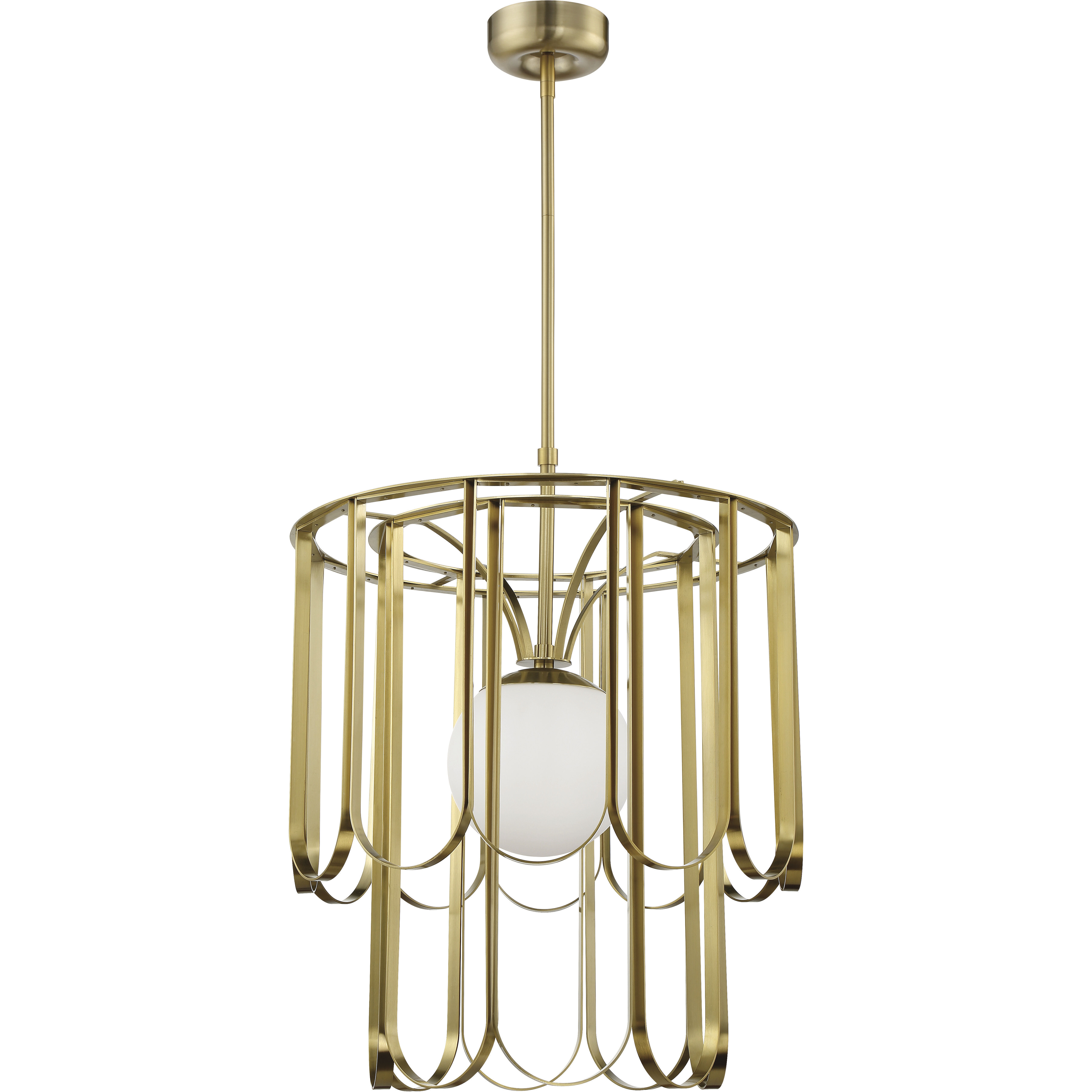 Melody 1 Light 25 inch Satin Brass Pendant Ceiling Light