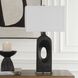 Void 30 inch 150 watt Matte Black Glaze and Brass Table Lamp Portable Light