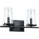 Jared 2 Light 15 inch Matte Black Vanity Light Wall Light