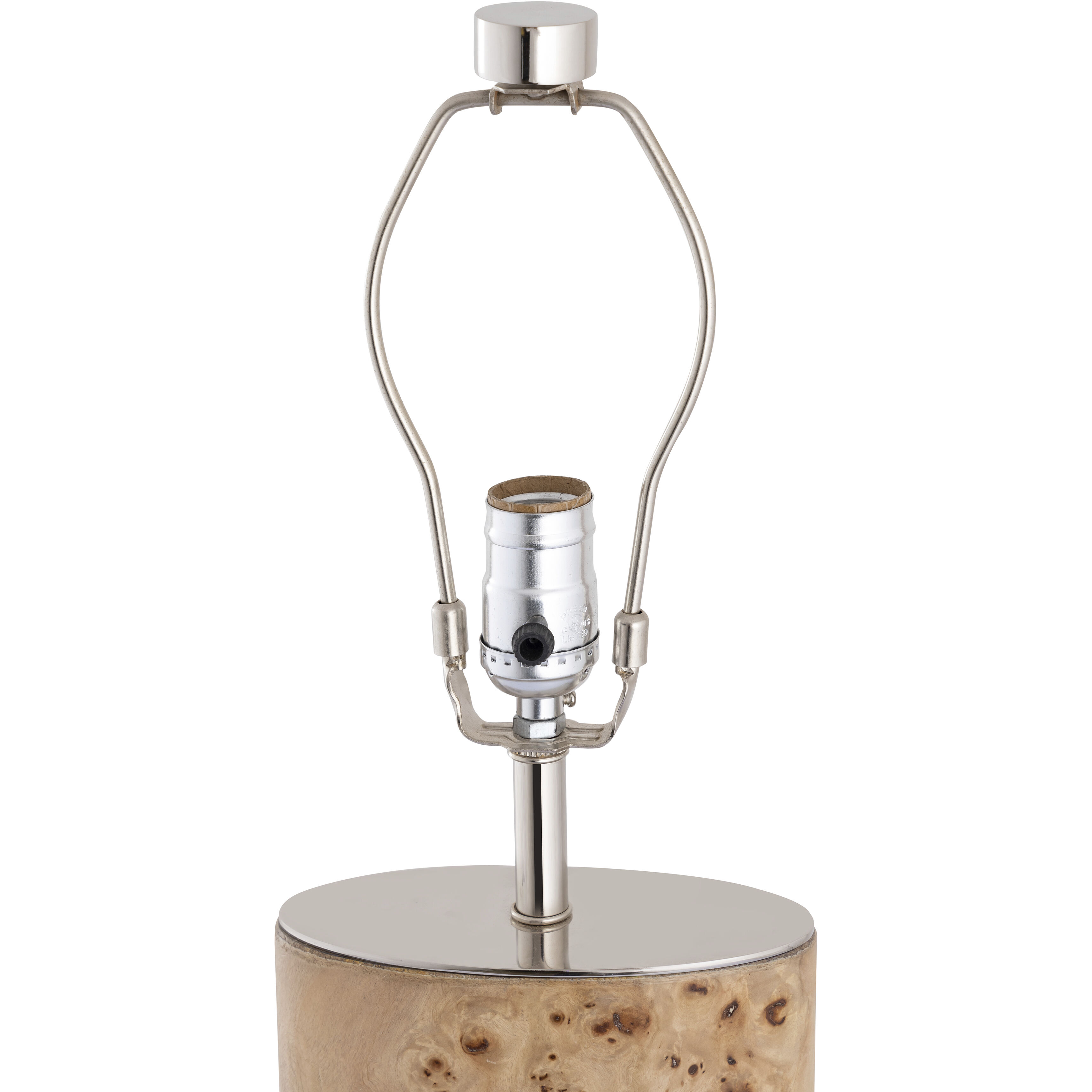 Cahill 28 inch 100 watt Natural Burl with Polished Nickel Table Lamp Portable Light