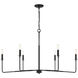 Salerno 6 Light 42 inch Matte Black Chandelier Ceiling Light, Essentials